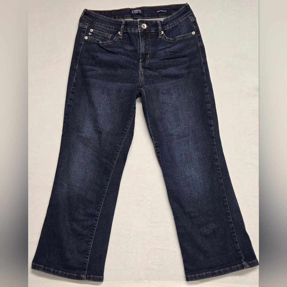 Chaps Midrise Crop Kick Denim Jeans Five Pocket Zipper Fly 8 / 29